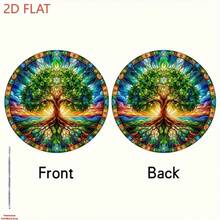 1 Piece 2D Flat Acrylic Retro Tree Of Life Acrylic Sun Catcher Pendant, No Stains, No Feathers, No Electricity, Suitable For Home, Garden, Porch Decoration And Thoughtful Gifts For Family And Friends, Can Be Used During 11 Festivals - 丙烯酸纖維 - 查看 7