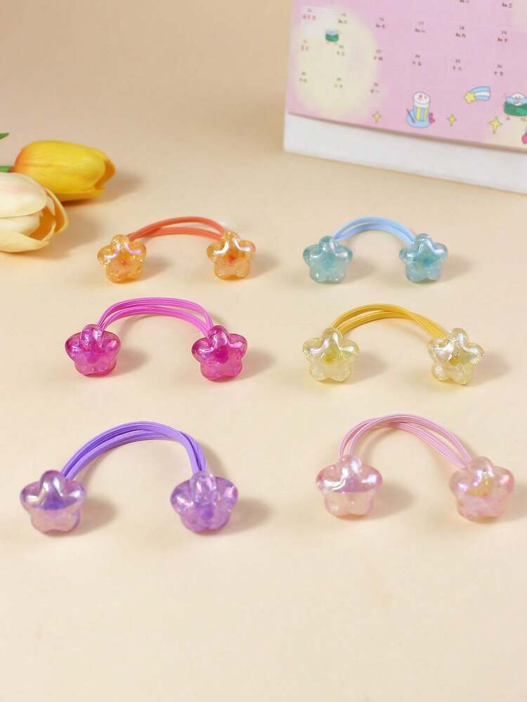 14 piezas de coleteros decorados con estrellas de colores para niñas - Multicolor - Añade 4