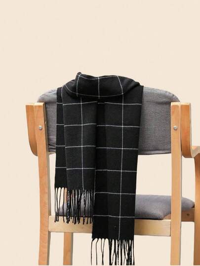 Classic Plaid Scarf, Versatile Boyfriend Gift, Warm & Fashionable Double-Sided Scarf, Neck Warmer, Blanket For Couples, Autumn/Winter