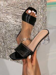 Women's High Heel Sandals 2026, New Summer Black Strap High Heel Shoes, Sexy & Fashionable - Black - View 5
