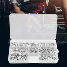 Remaches sólidos, 350 piezas de aluminio de cabeza plana M4 4 mm 6 mm 8 mm 10 mm 12 mm 16 mm 20 mm Kit surtido de remaches sólidos, con caja de plástico - 1 - Ver 6