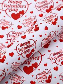 1/6张可爱什锦心形和礼品图案丝滑包装纸 - 完美的 情人节礼物包装 - 多色50cm*70cm - 查看 4