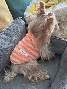 Pet Clothes Dog Cold Weather Coats - Soft Versatile Striped Vest, Dog Fleece Jacket Dog Coat For Small Medium Dogs And Cats, Cat Clothes