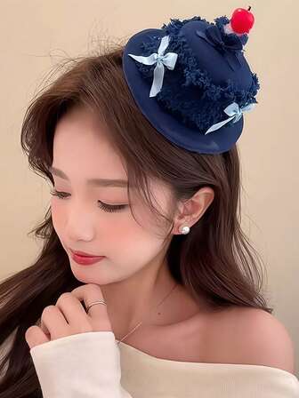 New Cute Mini Hat, Birthday Hat, Cherry Candle Cake Hairpin, Funny & Cute Creative Party Headwear