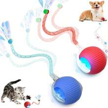1pc Random Color Indoor Cat Interactive Toy, Automatic Cat/Kitten Toy, Suitable For Bored Indoor Adult Cats, Motion Activated USB Rechargeable Automatic Rotating Interactive Rolling Ball Cat Toy, Suitable For All Breeds And Sizes Of Cats, Automatic Moving Cat Ball, USB Rechargeable Interactive Ball, Durable Automatic Rotating Ball, Suitable As An Interactive Toy For Cats - Multicolor - View 1