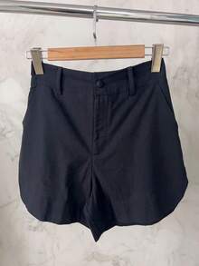 Lightweight Women's Set | Long-Sleeved Shirt And Shorts With Elastic At The Back | Semi-Sheer - 黑色 - 查看 7