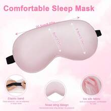 TTJM Sleep Mask W/Cooling Gel Eye Mask 2Packs Heated Eye Mask For Sleeping Reusable Ice Silk Blackout Eye Cover Sleeping Mask For Travel Home Office Yoga Stocking Stuffers Black+Pink - Blackpink - View 4