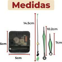 Mecanismo para Reloj de Pared Silencioso con Movimiento de Cuarzo |   Ideal para Reparar, reemplazar y/o Hacer un Reloj - 1 - Ver 3