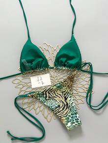 2025年性感复古豹纹比基尼两件套女装 - 彩色 - 查看 2