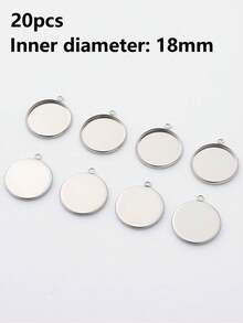 20Pieces 8/10/12/14/16/18/20/25mm Stainless Steel Round Blank Bezel Set, Cabochon Trays Pendant Blanks For Jewelry Making DIY Findings - Silver - View 13