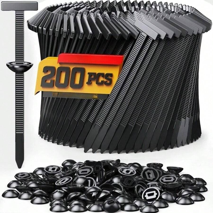 尼龙通用电缆扎带扣，Ziplock Pro 汽车按钮式自锁扎带，带式自锁扎带，适用于汽车保险杠衬里、车身装饰板紧固件、按压式铆钉