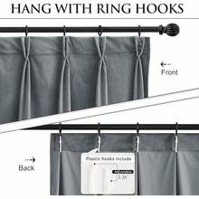 Olive Green Pinch Pleated Curtains 96 Inches Long, Thermal Insulated Window Drapes With Hooks, Soft Track System Panels Living Room, W38 X L96, 2 Panels, Home Decor - 灰色 - 查看 3