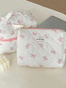 3件套粉色蝴蝶结化妆包，轻便拉链化妆品收纳袋，甜美风格多功能化妆盒，母亲节礼物，送朋友的礼物，送老师的礼物。化妆包，化妆品收纳盒，化妆包，化妆品收纳，珠宝收纳，唇彩收纳，指甲油收纳，化妆包，化妆收纳盒，化妆品收纳，化妆品收纳，化妆包，化妆包 - 彩色 - 查看 9