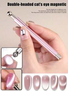 Double-Headed Eye Nail Magnet Magnetic Pen Sets Multifunctional Powerful Magnetic Eye Gel Nail Polish Steel Ball Suction Art Design Accessories Wood Tools Home Salon Studio - 彩色 - 查看 1