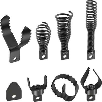 EstiloTendenciaAccesorios De Taladro De Serpiente De Drenaje, Cabezales De Corte Combinado De 8 Piezas, Utilizados En Serpiente De Drenaje EléCtrico De 50 Pies A 100 Pies, Adecuado Para Cable De Serpiente De DrenajeCalidad PremiumVersióN Mejorada