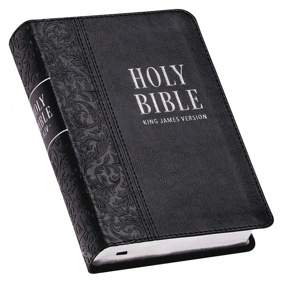 KJV Holy Bible, Compact Large Print Faux Leather Red Letter Edition - Ribbon Marker, FKing James Version, Black (KJV Compact LP Editions),Single Book - 單本 - 查看 1