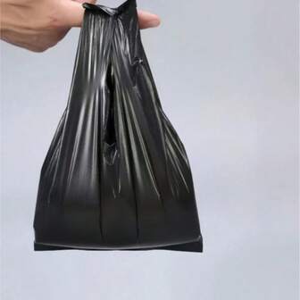 50个迷你加厚防漏宠物粪便袋，带提手 - 可折叠耐用，适用于厨房、浴室、客厅清洁、户外猫狗粪便