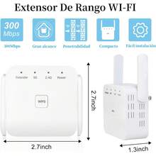 ¡RecomendadoRepetidor de Señal Wifi,Amplificador de Señal WiFi 360 ° Cobertura Completa,300Mbps Inalámbrico Wifi Extender Adaptador,Puertos Ethernet de Antena Integrados, Soporte para el Modo AP/ Repetidor(Blanco)¡Top de Temporada - Ver 5
