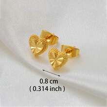 زوج من أقراط الأذن ذات الحجم الصغير بتصميم زهرة قلب فراشة، باللون الذهبي، مجوهرات مناسبة للنساء في أفريقيا والعالم العربي والشرق الأوسط - الذهبي - مشاهدة 14