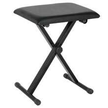 HOMCOM Piano Stool/Bench, Height Adjustable, Foldable, Made Of Metal, Faux Leather And Foam, Black, 39 X 29 X 37-47 Cm