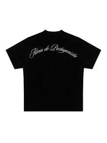 Oversized Latinoamericano Streetwear T-Shirt, 100% Cotton - màu đen - Xem 3