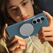 Galaxy Z Fold4/5/6/7 智能侧键真皮手机壳（内置屏幕保护膜+铰链保护），智能侧键无需App即可快速访问，前盖配备9H钢化玻璃屏幕保护膜，全铰链保护和独立金属镜头环，可自定义按键功能 - 綠色 - 查看 7