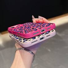 Blaue Leopard-Muster,  11/12/13/14/15/17/Air/Pro/Plus/Pro Max und einfache, stilvolle Handyhülle. Geschenke für Freunde, Valentinstagsgeschenke - Heißes Pink - Übersicht 4