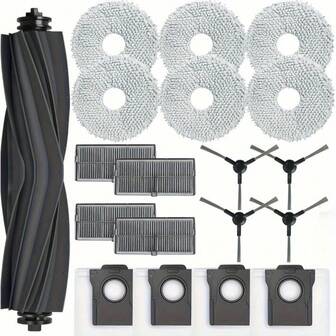 Dreame Replacement Parts | Main Brush, Side Brushes, HEPA Filters, Mop Cloths, Dust Bags | Durable Plastic, No Battery Needed, Essential Maintenance Kit For L10s Pro Ultra Heat / X30 Ultra / L10s Ultra Gen 2