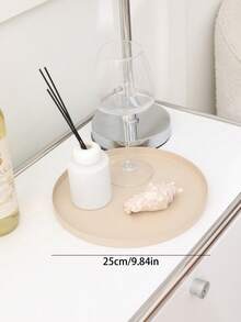 1 件/2 件铁制简约圆形托盘，珠宝和化妆品收纳，入口通道和咖啡桌装饰，浴室和植物托盘 - 彩色 - 查看 13