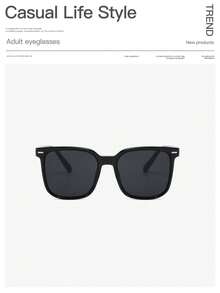 1 PC Men's Classic Iconic Square Frame Fashion Glasses, Lightweight Lenses For Party