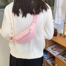 1个女童星形尼龙轻便拉链腰包，时尚腰包，适合秋冬季日常穿着