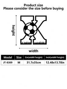 1 pieza Decoración de pared para exteriores, Logotipo inicial, Letra entrelazada de fútbol de metal, Decoración de arte de pared, Decoración de pared de metal clásica de fútbol, Material resistente, Calidad superior, Diseñado con un tema de fútbol, Adecuado para el hogar, la oficina, el dormitorio, la sala de estar, el jardín y otras escenas, Un regalo ideal para los fanáticos del deporte, Una decoración de logotipo de metal personalizada artística y moderna, Una excelente opción para regalos de inauguración de la casa, cumpleaños y días festivos, decoración de habitaciones, decoración de dormitorios, hogar - Multicolor - Ver 34