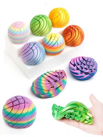 1pc 3D-Printed Circular Transformable Ball Stress-Relieving Toy, With A Flowing And Stretching Three-Dimensional Structure, Is A Creative And Portable Fingertip Stress-Relieving Toy. It Features A Dual Visual And Auditory Stress-Relieving Design, Is A Desktop Decoration, And Can Relieve Anxiety And Stress In The Office, As Well As Relax The Senses. It Is Suitable As A Birthday Gift, Festival Gift, Or Party Gift, And Is An Excellent Present