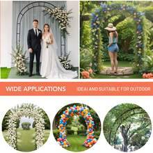 2.4M Garden Arch Trellis Arched Metal Tubular Frame Climbing Plant Archway - Dark Green - View 3