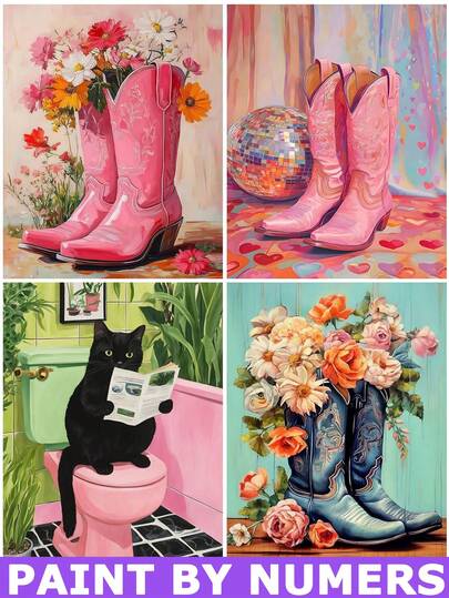 1Pc Paint By Numbers Kit For Adults Beginner, DIY Custom Portrait Pet Dog Animal Family Photo To Canvas Painting, Easy Modern Landscape Floral Art, Oil & Acrylic Paint By Number For Adults No Framed(40*50cm/16*20 Inch)