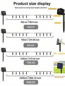 1串 20/50/100/200 LED 5米/7米/12米/22米太阳能灯串，8种照明模式，适用于花园、庭院、草坪、小路、节日、万圣节、树木、婚礼、庭院、围栏、派对、露营 [太阳能供电] - LED燈串 - 查看 9