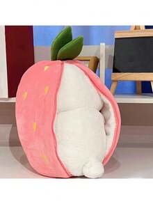 草莓兔毛绒玩具，可爱大耳朵兔子玩具，各种水果动物玩偶，小兔子毛绒玩偶，舒适柔软枕头，节日礼物（25/35厘米） - 彩色 - 查看 10