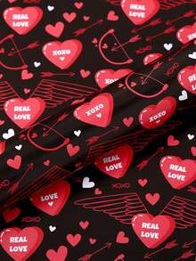 1/6张可爱什锦心形和礼品图案丝滑包装纸 - 完美的 情人节礼物包装 - 多色50cm*70cm - 查看 2