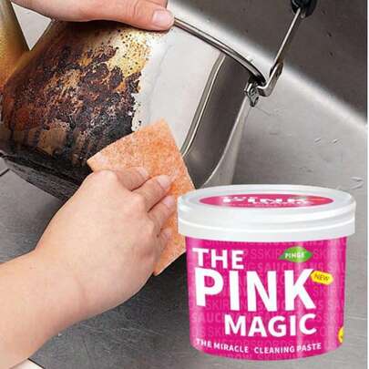 500g Magic Kitchen Cleaning Powder, Stainless Steel Cleaning Paste, Multi-Purpose Degreaser Suitable For Pots, Pans, Surfaces, Deep Cleaning For Vent Hoods, Stoves, Ovens, Faucets And Stubborn Dirt, Kitchen Pot Bottom Cleaning Polish - 100g Is Relatively Small, 500g Is Recommended, A Great Helper For Cleaning Oil Stains After Holiday Gatherings