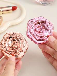 1/5 chiếc gương tròn gấp màu vàng hồng, gương trang điểm cầm tay di động có chân đế, gương trang điểm du lịch nhỏ gọn, gương trang điểm để bàn, gương trang điểm họa tiết hoa hồng dễ thương, lý tưởng cho cô dâu, sinh viên đại học, du khách, và là món quà hoàn hảo cho Ngày Valentine và Ngày của Mẹ, quà tặng, du lịch, đồ dùng giá rẻ, vật dụng cần thiết khi đi du lịch. - Nhiều màu - Xem 2