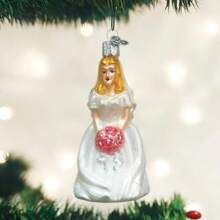 Old World Christmas Adornos: Regalos de Novia y Novio Adornos soplados de Vidrio para árbol de Navidad, Anillo en Caja(novia - rubia) - Multicolor - Ver 2