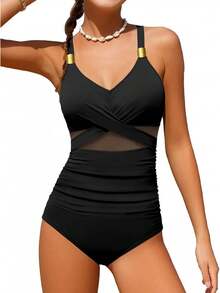 ¡RecomendadoLumewave Trajes de Baño Mujer Completo, Traje de Baño Mujer Natacion de una Pieza, Traje de Baño Deportivo Mujer¡Top de Temporada - Negro - Ver 2