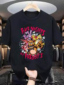 Camiseta Hombre 's, Cuello Redondo Manga Corta Negra, Estilo Gamer Terror, Para Jugadores, Look Geek, Disponible Hombres,ropa de hombre,parejas,envio nacional,regalo para hombre,oversize hombre. - Negro - Ver 1