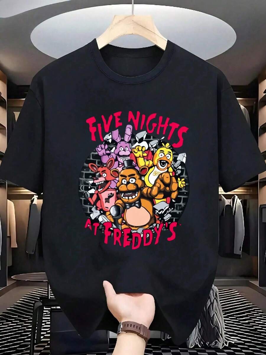 Camiseta Hombre 's, Cuello Redondo Manga Corta Negra, Estilo Gamer Terror, Para Jugadores, Look Geek, Disponible Hombres,ropa de hombre,parejas,envio nacional,regalo para hombre,oversize hombre. - Negro - Ver 1