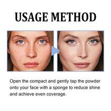 Polvo fijador de control de aceite Jaysuing, polvo suelto ligero, amigable con la piel delicada, control de aceite impermeable, iluminador de piel - Blanco marfil - Ver 6