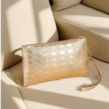 New Rhombus Clutch Wallet, Multi-Compartment Mini Long Coin Purse, Convenient Outdoor Phone Pouch, Storage Bag - Gold - View 4