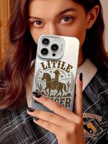 1 Piece Shockproof TPU Full Body Phone Case With Boy Rider Horse Pattern Wearing Cowboy Hat, Cactus And Stars, LITTLE RANGER Text For Cowboy Style Lovers. Case For IPhone 17/16/15/14/13/12/11/Plus/Pro/Pro Max/Air, Galaxy S25/S24/S23/S22/S21/FE/Plus/Ultra Series. Waterproof, Drop And Scratch Resistant. Gifts For Women And Men. Nationwide Shipping. - 彩色 - 查看 8