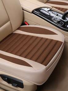 Wygodna, oddychająca poduszka na fotel samochodowy z teksturą lnu, konstrukcja zapewniająca pełne pokrycie, skutecznie chroniąca fotele, tekstura lnu, trwała na każdą porę roku, odpowiednia do większości modeli pojazdów - one-size - Zobacz 11