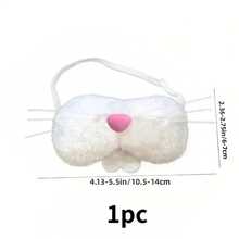 1pc Fluffy Faux Fur Easter Bunny Nose Photo Prop - Soft White Bunny Ears And Pink Nose Tip, Battery-Free, Suitable For Easter Celebrations And Holiday Parties, Bunny Accessories For Halloween & Christmas Occasions: Christmas, New Year, Valentine's Day, Party Events, No Battery Required - View 6