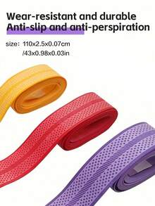 3 件，长 110 厘米，防滑吸湿减震带，长度可调节，提供舒适的握持体验，舒适，配有可拆卸防水胶带，适用于高尔夫球杆、网球拍、羽毛球拍和钓鱼竿。 - 彩色 - 查看 4